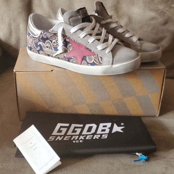 Golden Goose Shoes - Golden Goose paisley superstar sneakers size 6